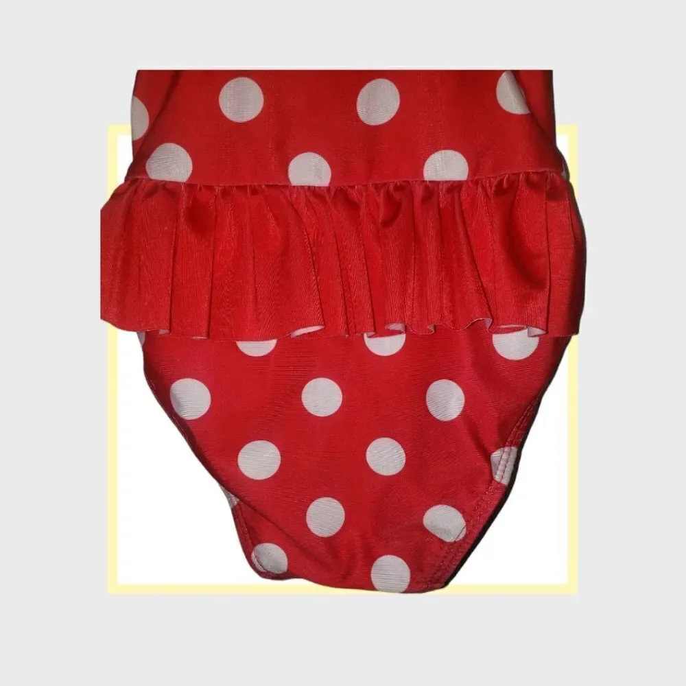 DISNEY Store SWIMSUIT for GIRLS - MINNIE MOUSE one piece RED BOW 3